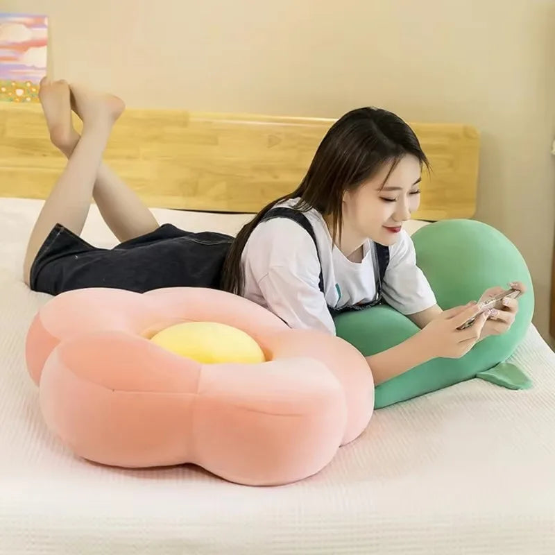 Flower Plush Body Pillow Large Long Stuffed Body Pillow Sofa Decorative Cute Sunflower Sleeping Back Cushion Living Room Decor